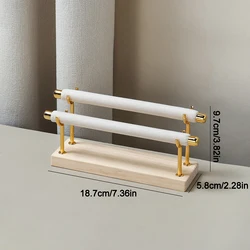 Elegant Solid Wood Ring Display Rack with Multi - Layer Storage and Removable Metal Holder (Double - barred)
