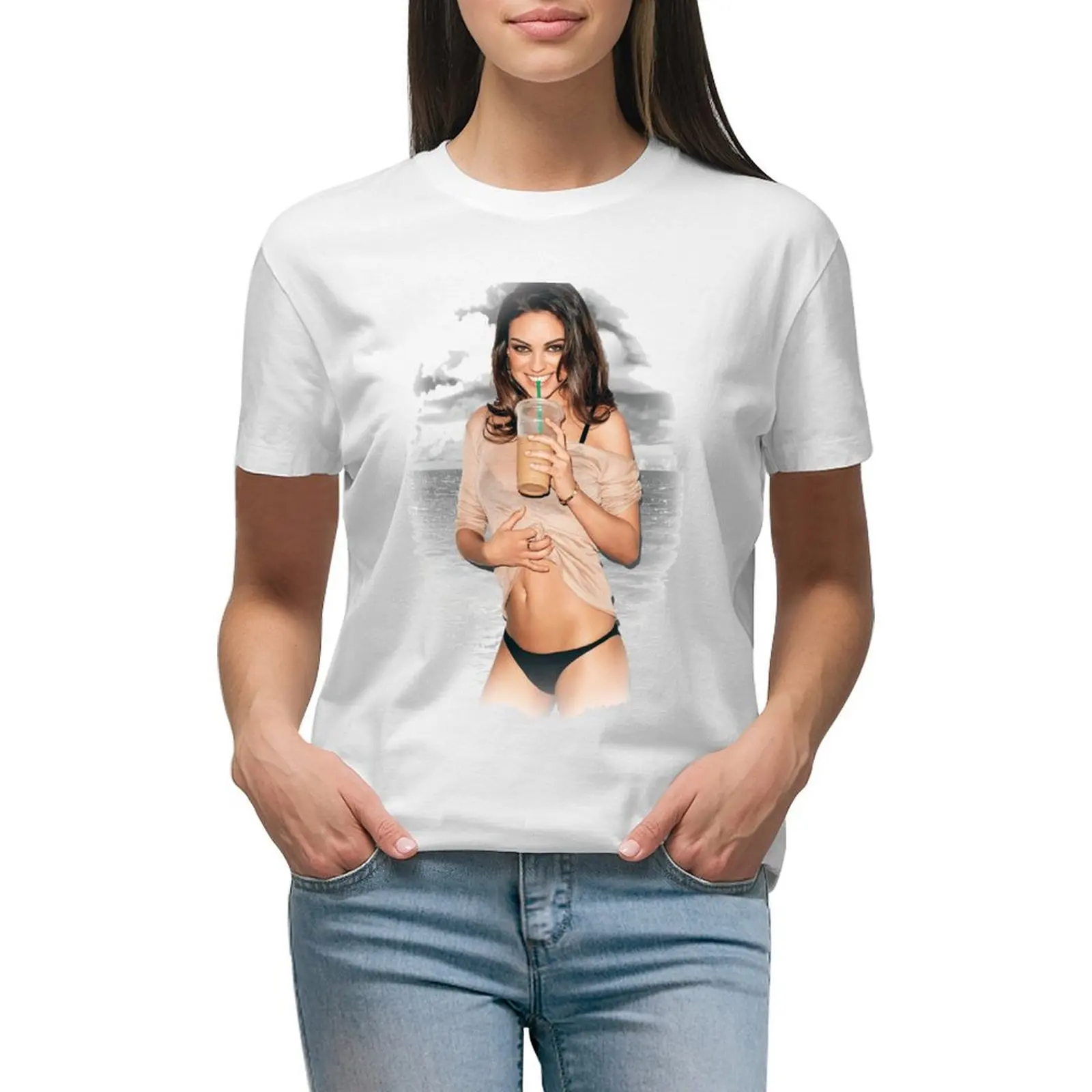 

Mila Kunis T-shirt tees aesthetic clothes Women clothing