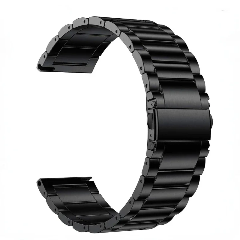 Premium Metal Watch Strap Bracelet - Adjustable 20mm & 22mm Bands, Silver Finish