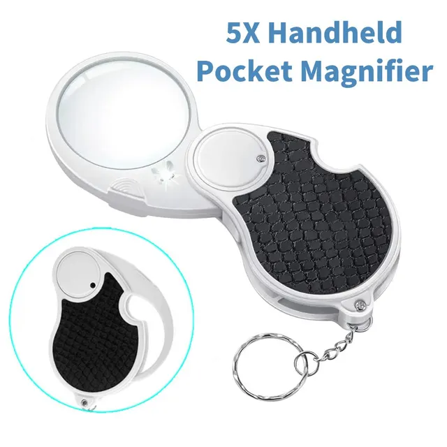 Pocket Magnifier Magnifying Glass Hand Held 5x