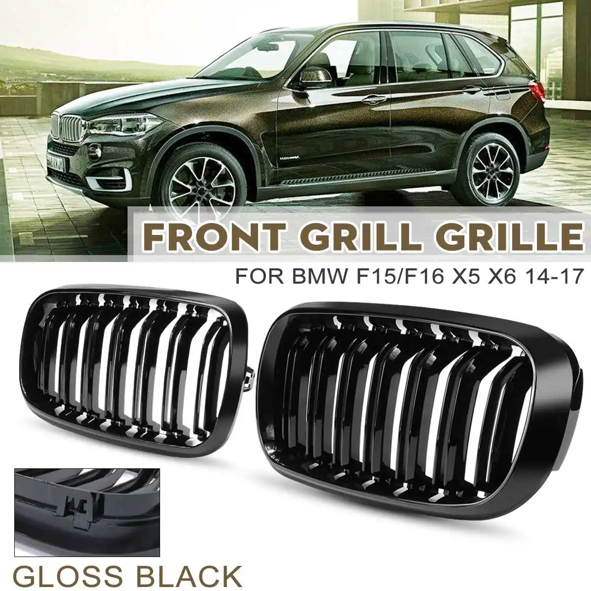 

Двойная решетка для радиатора BMW F15 F16 X5 X6 2014-2017
