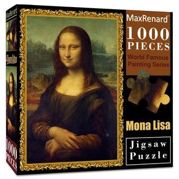 MaxRenard 성인용 직소 퍼즐 1000 조각, 모나리자 유명한 그림 장난감, 환경 친화적 종이 크리스마스 선물 장난감