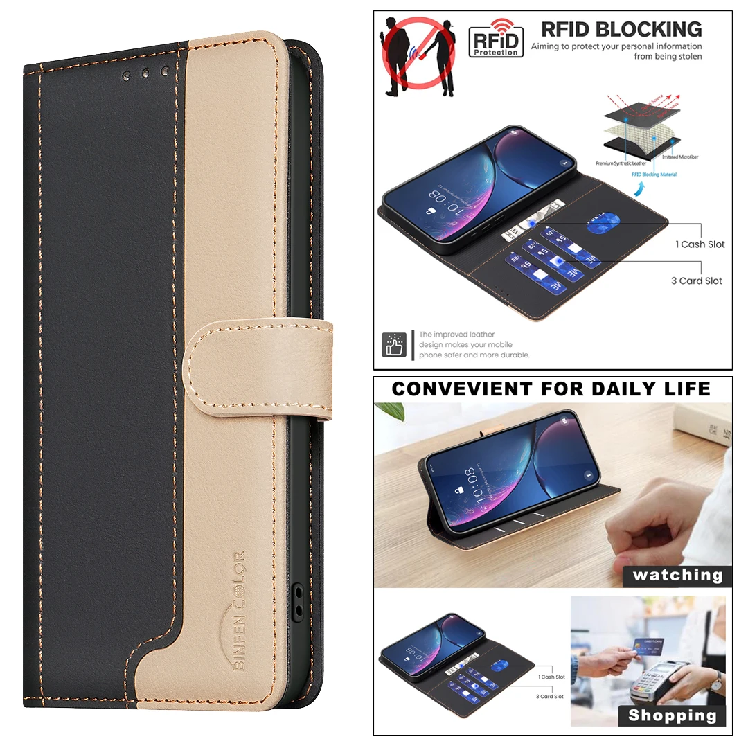 Leather Wallet Card Phone Case - Shockproof Flip Cover