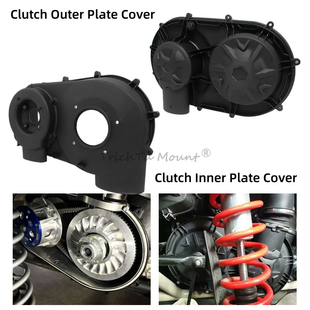 UTV Outer Clutch Cover + Clutch Drive Belt Inner Cover Compatible with Can-Am Maverick X3 Max R RR Accessories 2017-2023