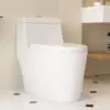 Elongated One-Piece Toilet Dual Flushing Toilet with 17" ADA Comfortable Chair Seat 0.8/1.28 GPF High-Efficiency Modern Toilet 1