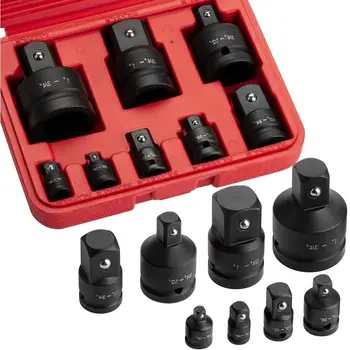Professional 4/6/8/10 Impact Socket Wrench Adapter Set 1/4 3/8 1/2 3/4 Inch Square Drive Adaptor Reducer Spanner Tool ﻿with Case 1