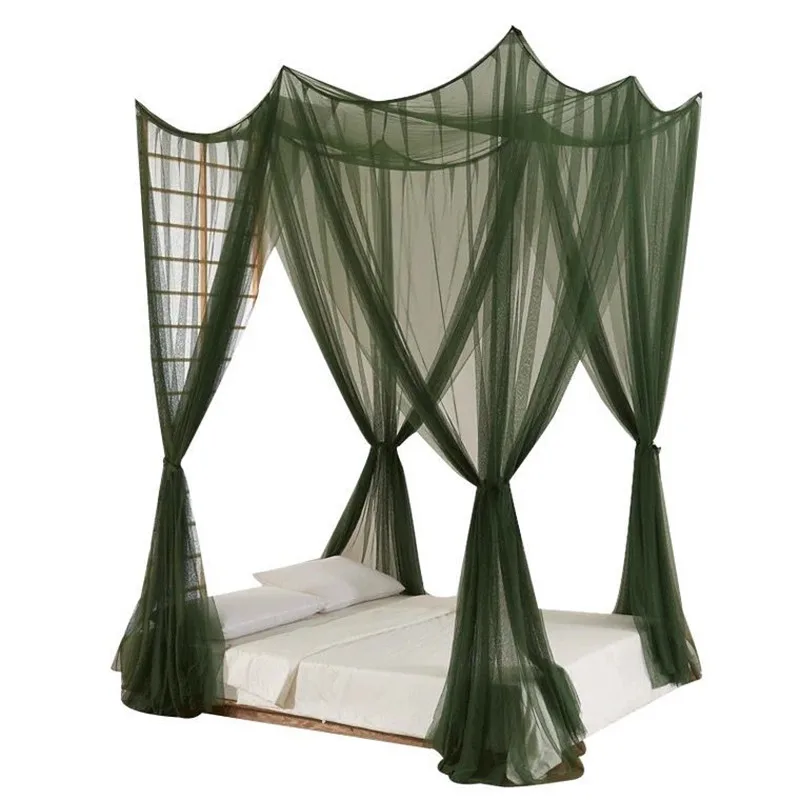 Zanzariera Camera Da Letto Lussuosa A Quattro Porte Adatta A Letti Matrimoniali King E Queen Rete Elegante Rete Verde Camera Da Letto Decor Baldacchin