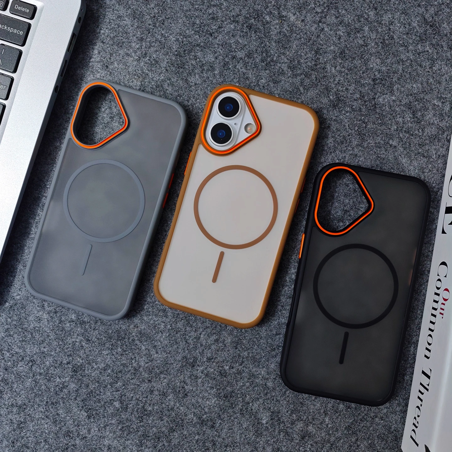 Luxury Matte Translucent Shockproof Magnetic Phone Case with Magsafe Wireless Charging Support