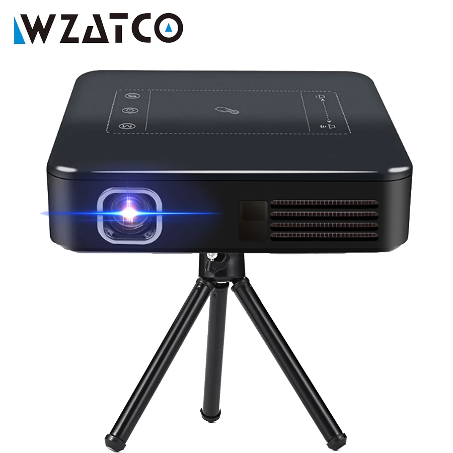 WZATCO D13 DLP lAsEr Smart Android WIFI Portable Outdoor Video LED Mini ...