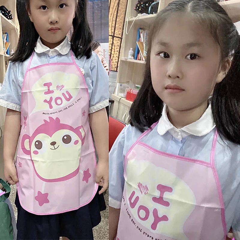 1Pc/Set Waterproof EVA Cartoon Children Aprons Oversleeves Cartoon Multipurpose Durable Kid Painting Overclothes Random Color