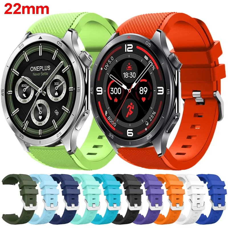 22mm Sport Silicone Strap – Soft & Durable Watchband Replacement