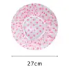 3Pcs Women Shower Cap Waterproof Wide Elastic Band Reusable Bashroom Cap Fashion Wave Point Shower Hat Bathroom Accessories 3