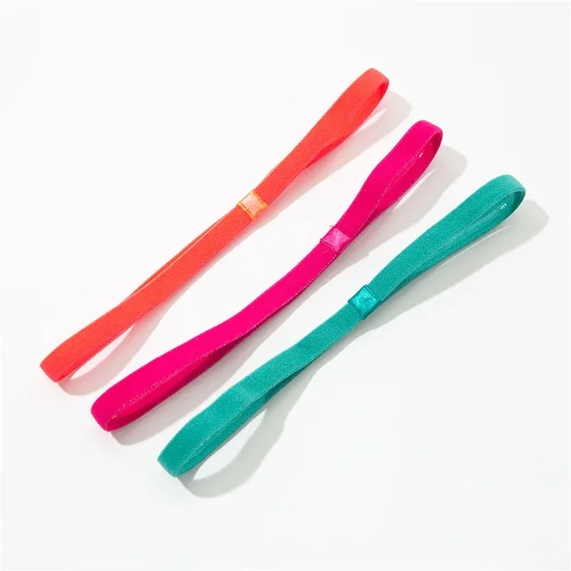 1PCs Simple unisex sports hairband non-slip silicone strip sweat guide elastic headbands yoga running fitness hair accessories 3