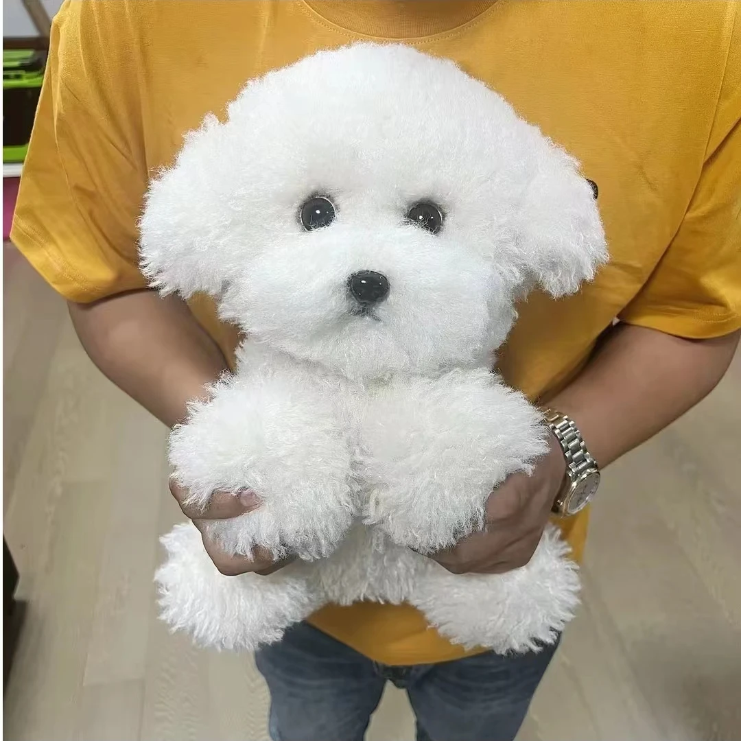 Cute Simulation Curly Dog Bichon Dog Plush Toy Kawaii Real Life Plush Toys Girl Birthday Girlfriend Gift Accessories 5