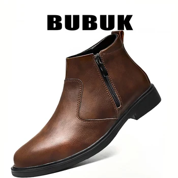 Bubuk New Formal Men's Shoes, Simple Men's Business Casual Shoes, Business Oxford Shoes, Stylish Men's Shoes with Mid-High Top Design, Suitable for Office, Meetings, and Events - All-Season Casual Formal Shoes for Men