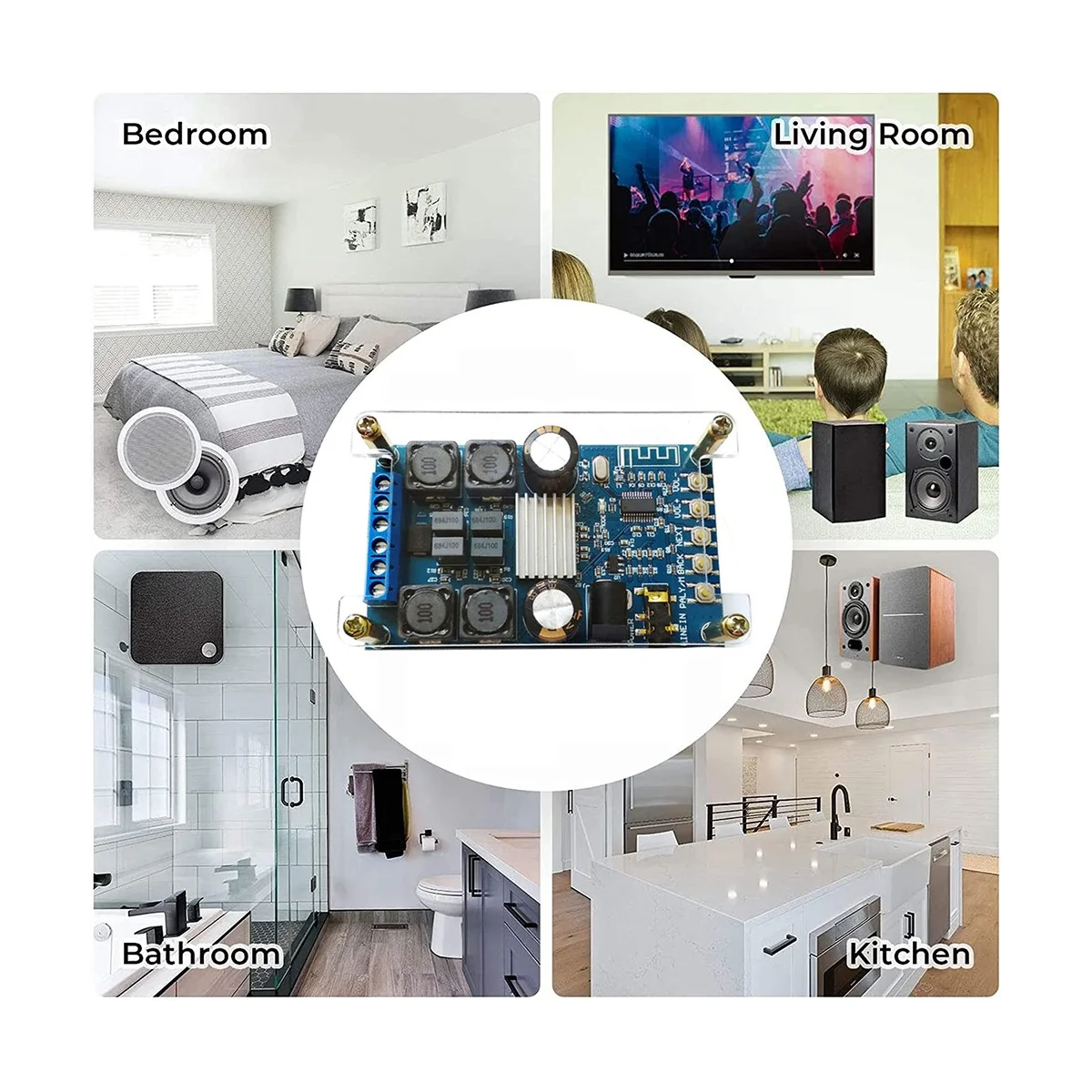 

ZK-502B Bluetooth плата цифрового усилителя с Чехол 50Wx2 двухканальный стерео аудио усилитель без звука