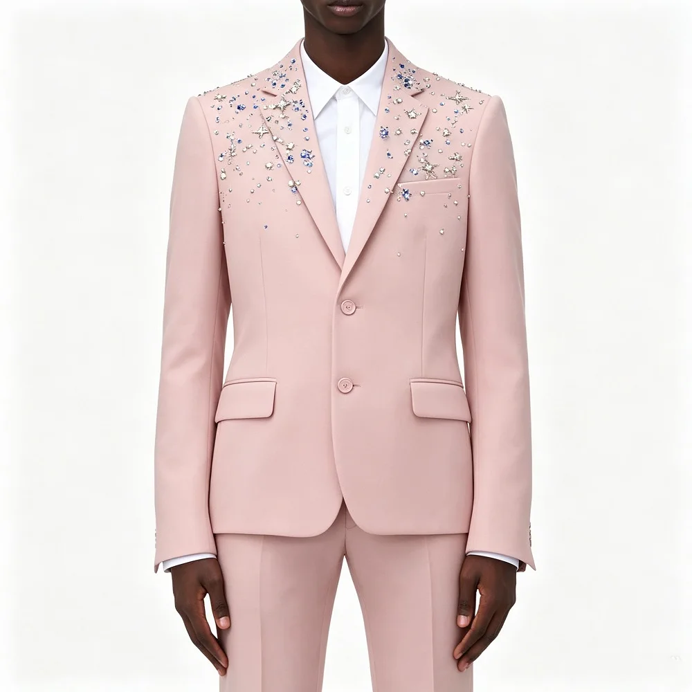 Costume de Mariage Homme de Luxe Perlé