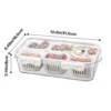 Divided Veggie Tray with Lid Fruit Snack Fridge Organizer Suitable for Refrigerator Pantry 5