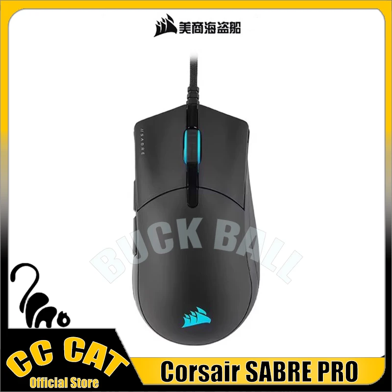 Corsair Sabre Rgb Pro Mouse Da Gioco Usb Leggero Cablato Wireless Pixart Ergonomia Macro 18000Dpi Office Lpl Esports Mouse Da Gioco