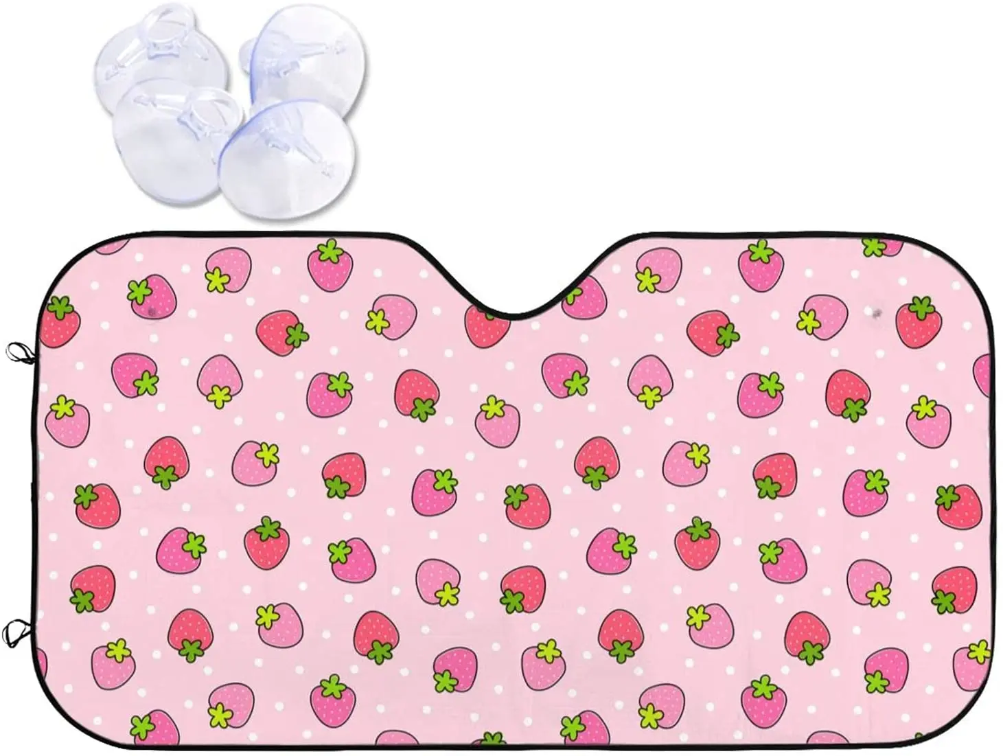 Dujiea Car Front Window Sunshade Pink Strawberry Foldable Auto Dujiea car front window sunshade pink strawberry foldable auto