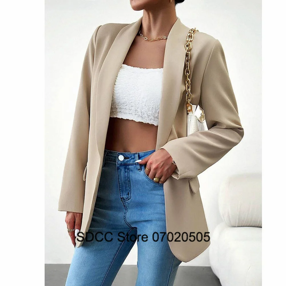 New Women's Suit Jacket Lapel Loose Commuter High Street Coat Dress Clothing Female Blazers for Womens Short Sets Ladies Jackets