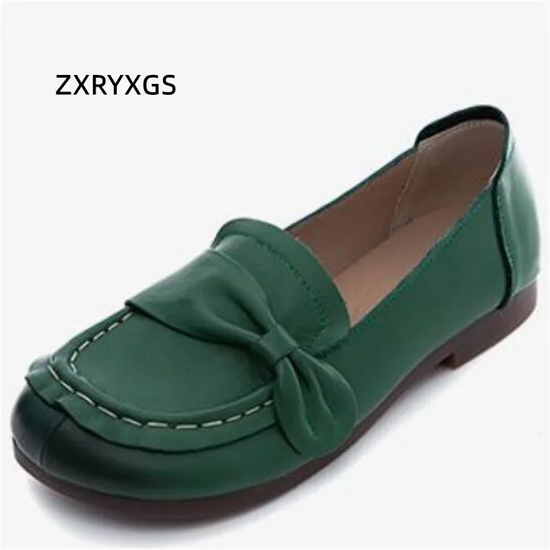 

Женские туфли из мягкой воловьей кожи, на плоской подошве, демисезонные, 2024