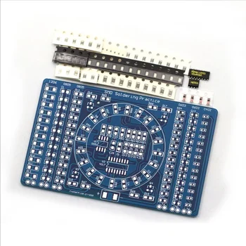 SMT SMD Componenti elettronici Scheda pratica di saldatura Kit fai da te Resitor Diodo Transistor Per iniziare l'apprendimento elettronico