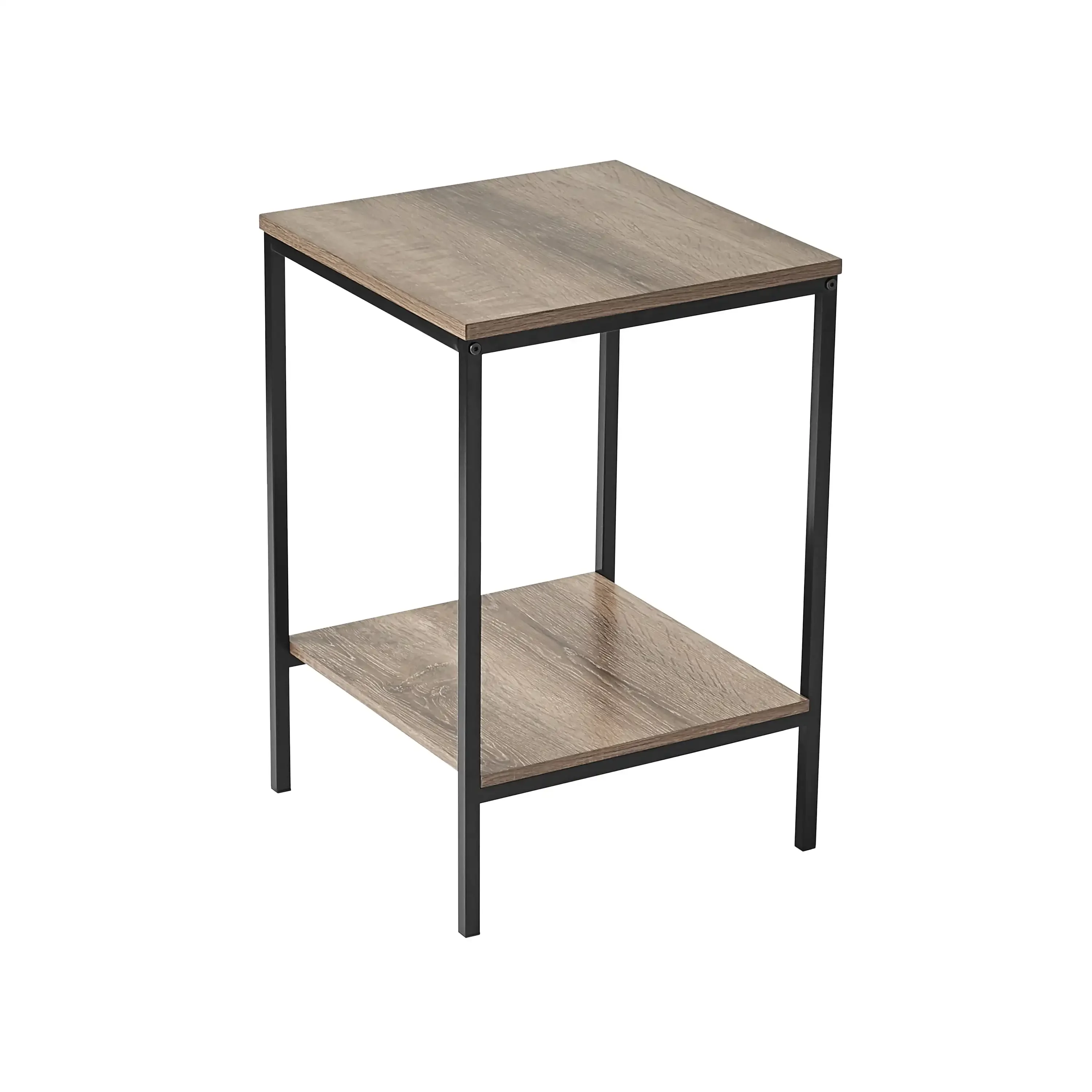 Contemporary 3 Piece Rectangular Particle Board Coffee Table, Rustic Brown 4