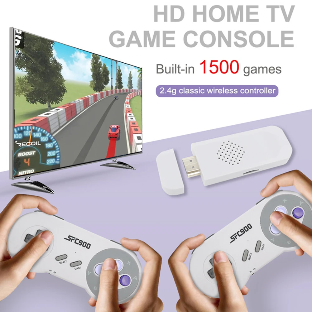 SF900 Retro Game Console 2.4G Wireless Receiver with 2 Controllers Gamepad for Super Nintendo SNES NES video game console game console game console kit
