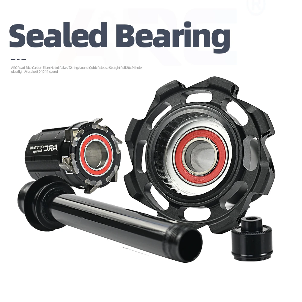 ARC Carbon Road Bicycle Hub, Straight Pull Front, 100mm Rear