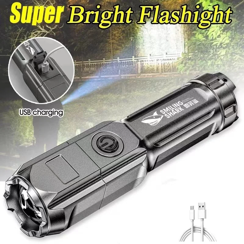 Powerful LED Flashlight 100000 Lumen Tactical Flashlights Rechargeable USB 18650 Waterproof Zoom Fishing Hunting LED Flashlight