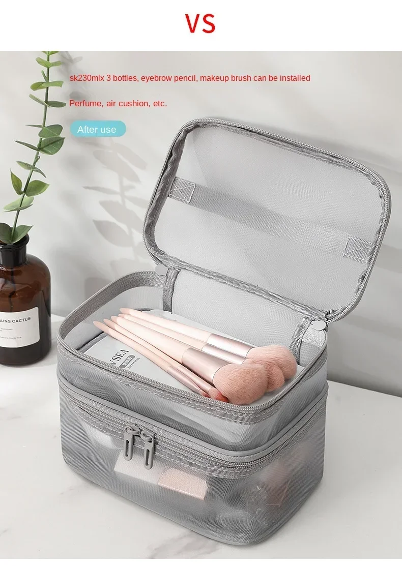 Women's Transparent Mesh Ideal for Cosmetics Makeup and Toiletries Kit for Travel Sales Success Make Up Organizer Bag
