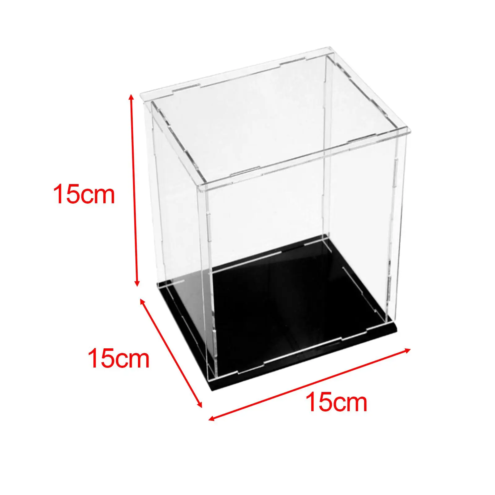 Acrylic Display Case Shop Home Multiuse 15x15x15cm Countertop Cube Protection for Action Figure Airplane Collectibles Toys Dolls