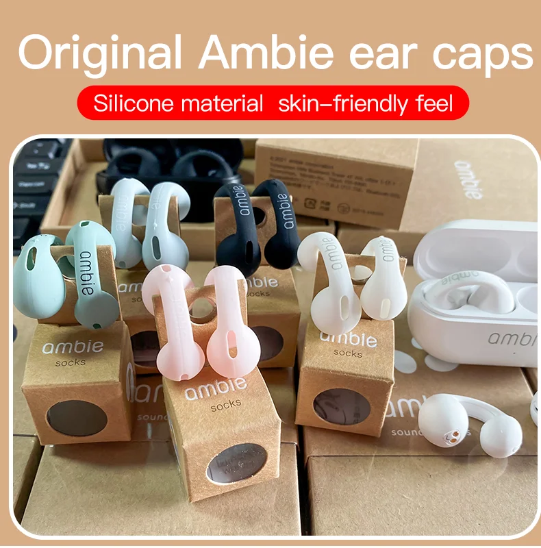 オーディオ機器 イヤフォン Ambie Sound Earcuffs Am-tw01 Bluetooth Earphones Replacement Sleeve  Earmuffs Protection Silicone Ear Plug Cover Earcaps - Protective Sleeve -  