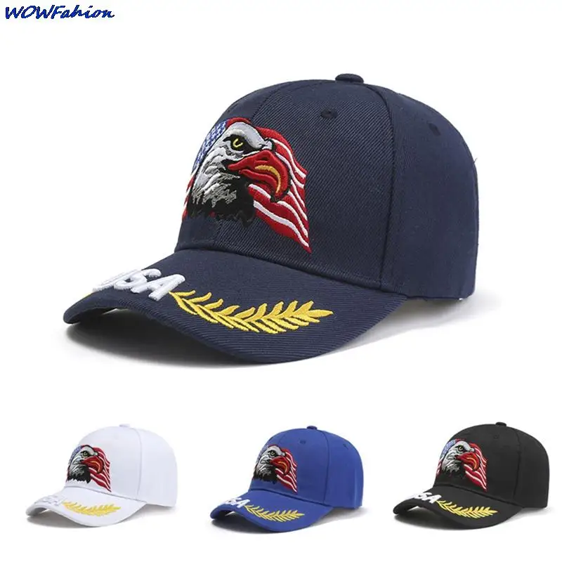 

Embroidery American Eagle And Flag USA 3D Baseball Cap Animal Farm Snapback Caps For Women Men's Patriotic Dad Trucker Hat