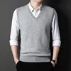 Men's Solid Color Sweater Vest Casual Fashion Warm Top for All Seasons Comfortable Breathable Layering Essential 6