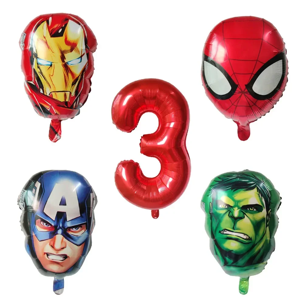 thumbnail image 1 of Globos de Papel de aluminio Spiderman 5 uds juguete para niños decoración de Fiesta Temática de cumpleaños Baby Shower 1 2 3 4 5 6St, 1 of 5