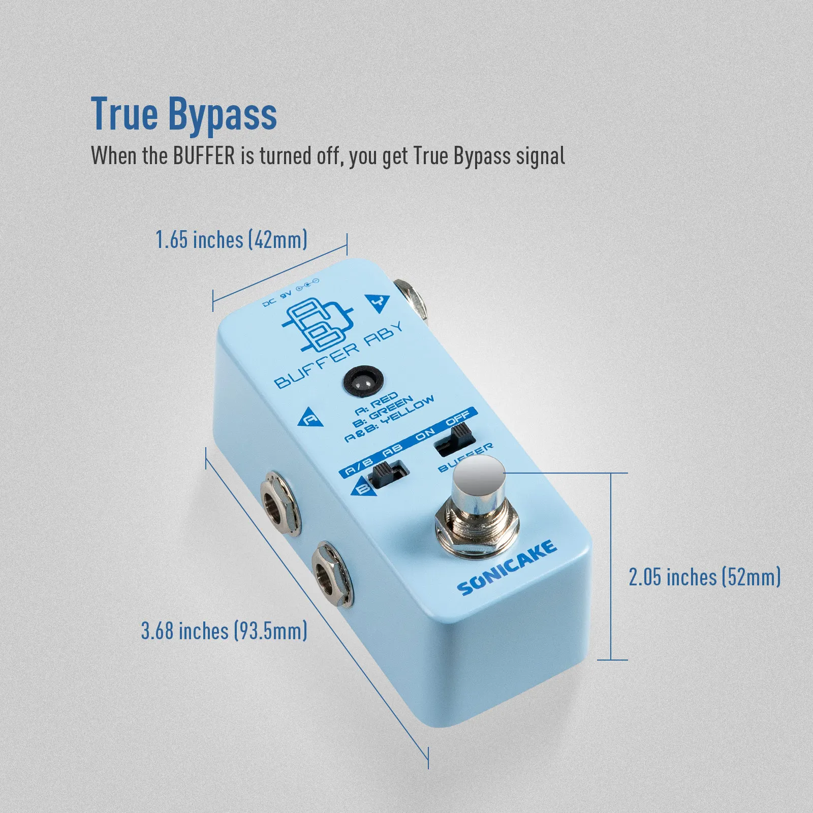Buffer ABY Line Selector AB Switch Mini Guitar Effects Pedal True Bypass With B