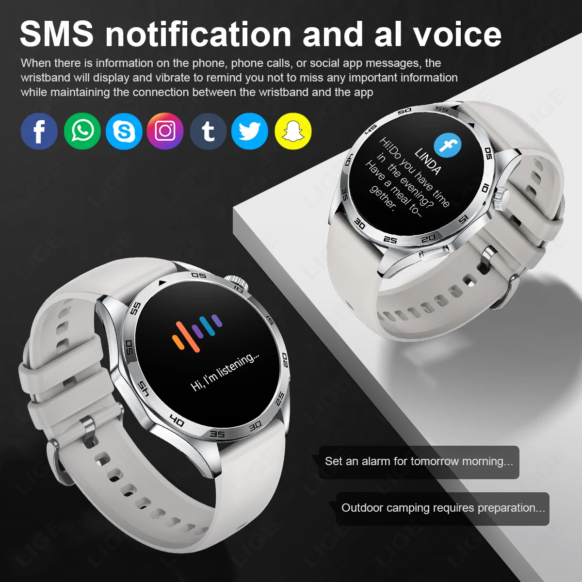 LIGE New ECG+PPG AI Diagnosis Smartwatch For Huawei Make Answer Call Watch 4 Pro+ Heart Rate Blood Pressure Health Smart Watch