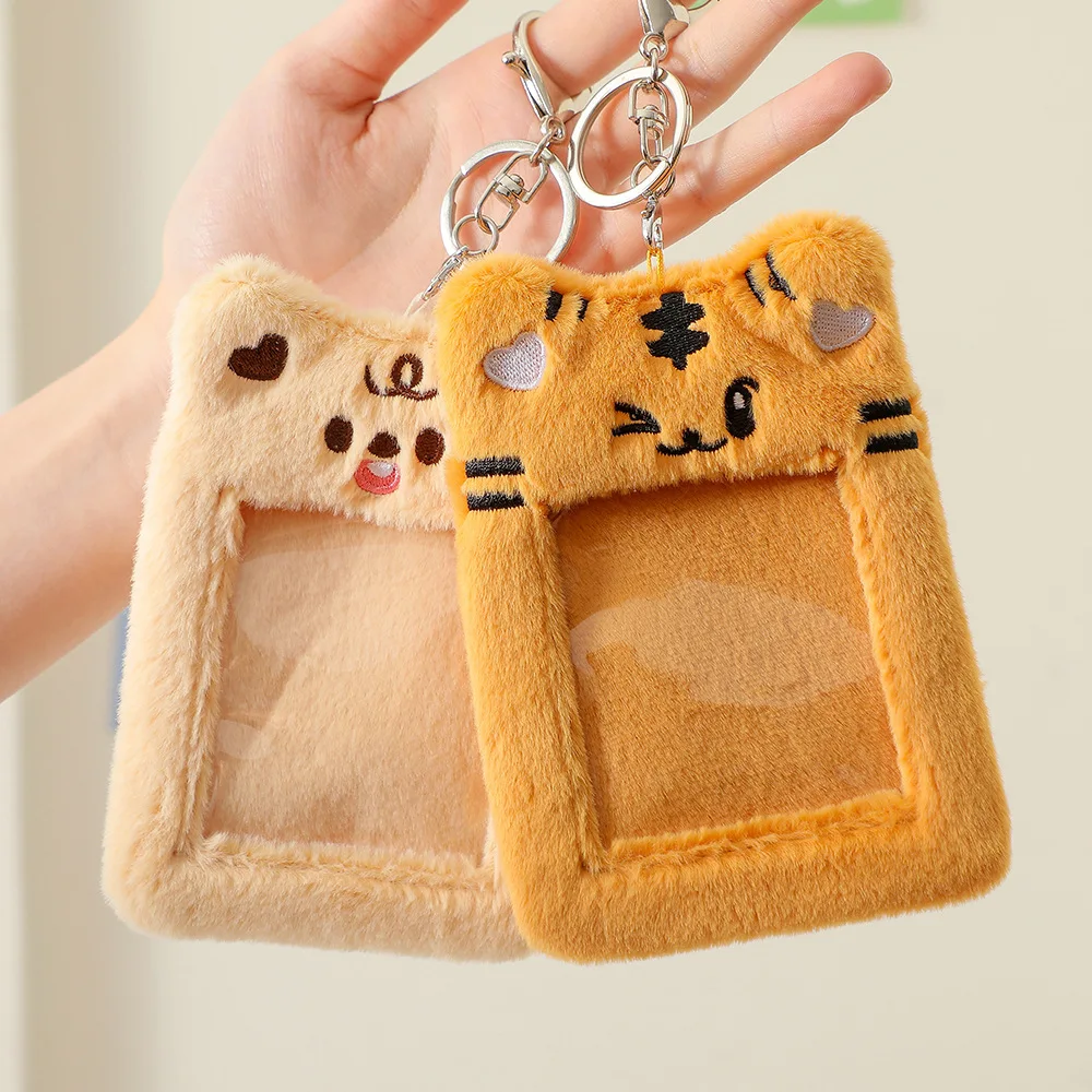 Sharkbang 3 Inch Kawaii Plush Kpop Holder Cute Bear Idol/Postcards Storage Card Bag Collect Organizer Bag Pendant 2