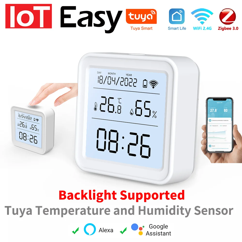 Zigbee Temperature Humidity Sensor Tuya WiFi APP Remote Monitor For Smart Home var SmartLife Workwith Alexa Google Assistant