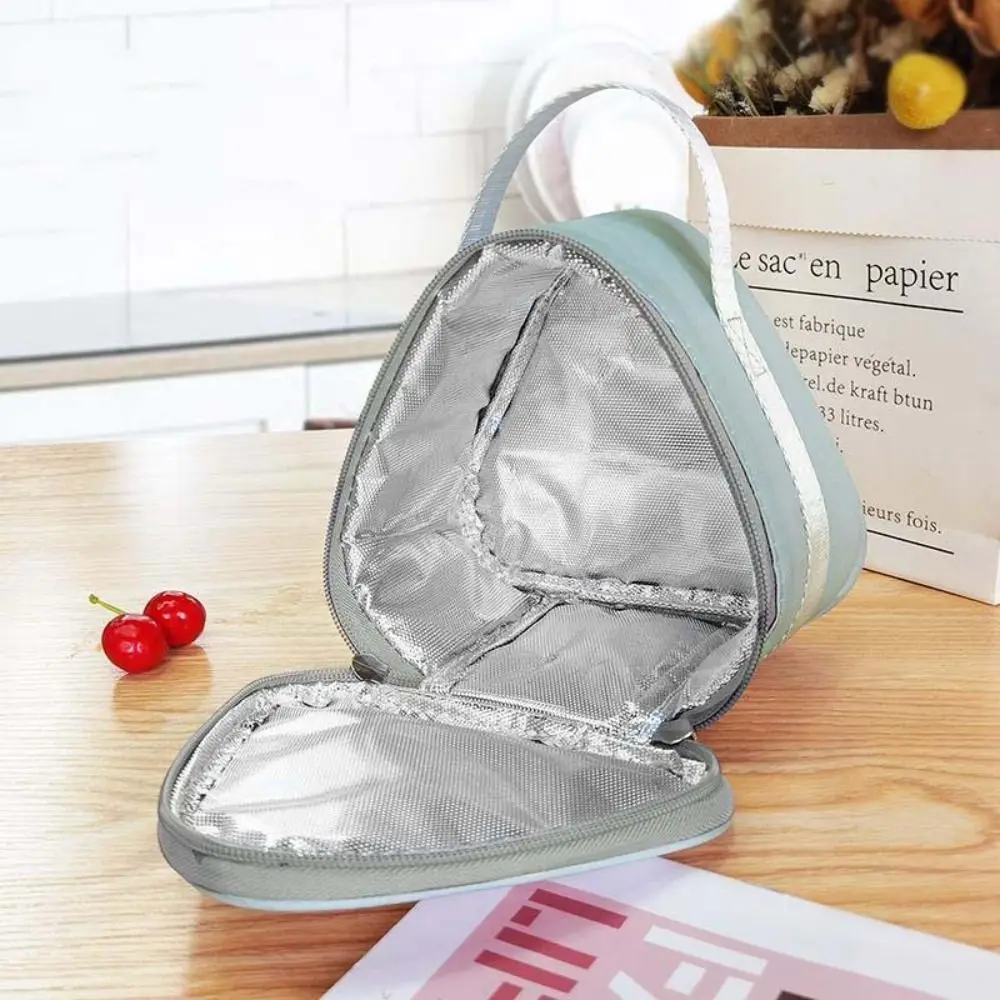 알루미늄 호일 삼각형 단열 가방 두꺼운 일본식 아침식사 보온 가방 기름방지 지퍼 주먹밥 도시락 가방