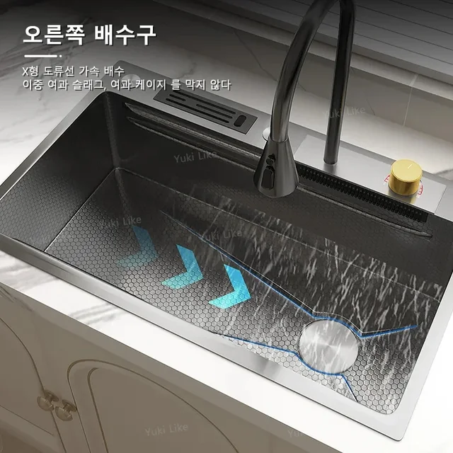 MOEYE อ่างล้างจาน 304 สแตนเลสขนาดใหญ่อ่างล้างจานอ่างล้างหน้ามัลติฟังก์ชั่ก๊อกน้ําห้องครัวอุปกรณ์ท่อระบายน้ํา 3