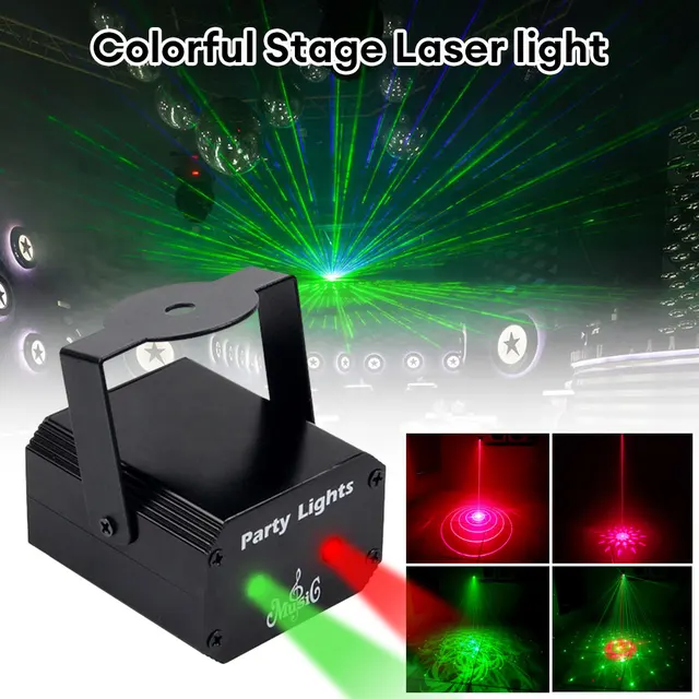 Mini RGB Laser Projektor Disco Light 40 Muster Lumiere LED Bühneneffekt  Moving Head DJ Disco Lampe Home Music Sound Party Light 110V-240V