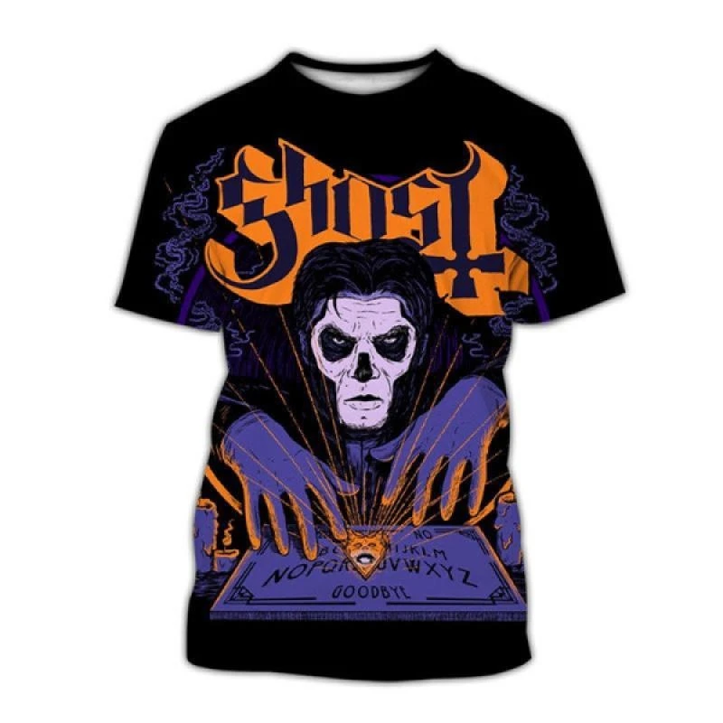 

Summer New Ghost 3D Printing T-shirt Men's and Women's Casual Fashion Hip-hop Rock Cool Round Neck Short-sleeved Shirt 2XS-6XL