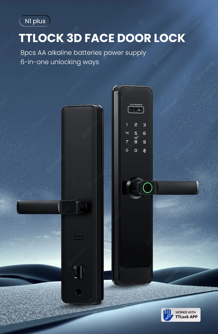 Ttlock App 3D Face Recognition Digital Door Camera Fingerprint cerradura intelig