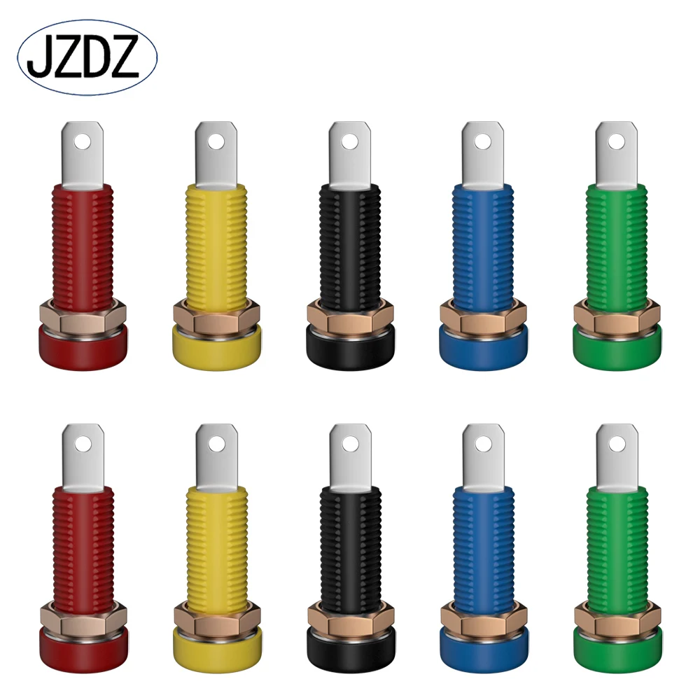 JZDZ 10 stücke 4mm Bananen Buchse Binding Post Mutter Bananen Stecker Jack Elektrische Stecker Terminal Test Loch DIY Teile werkzeuge J.40015