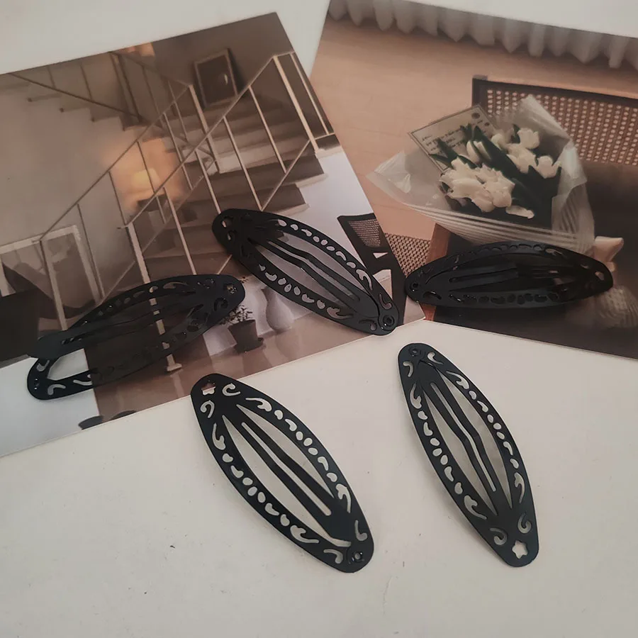 5 Stück niedliche, schwarze Haarnadeln im Retro-Stil, mit hohlem Design, schlichtes, klassisches Design für Mädchen, Haaraccessoires für Partys und Feiertage.