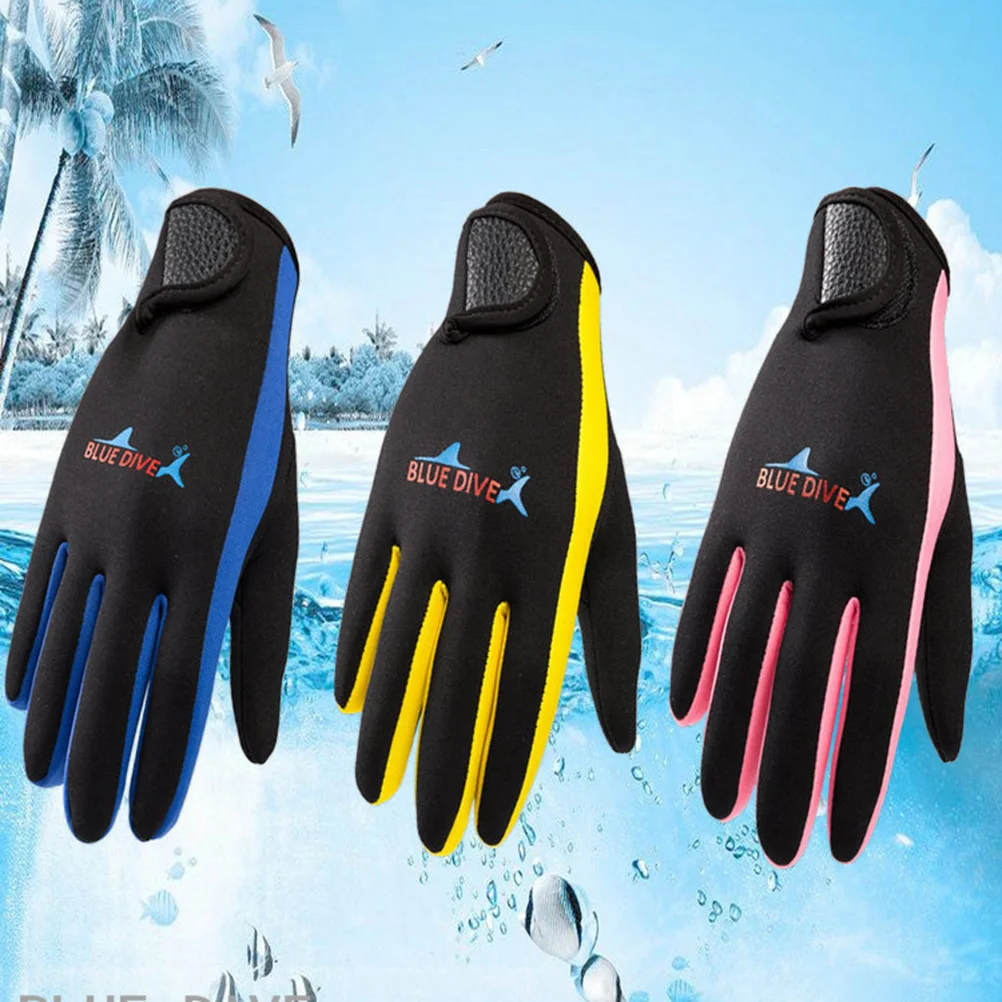 

Diving Gloves for Men and Women Wear Non Gloves Snorkeling Scratch Prevention (Blue Bar L)
