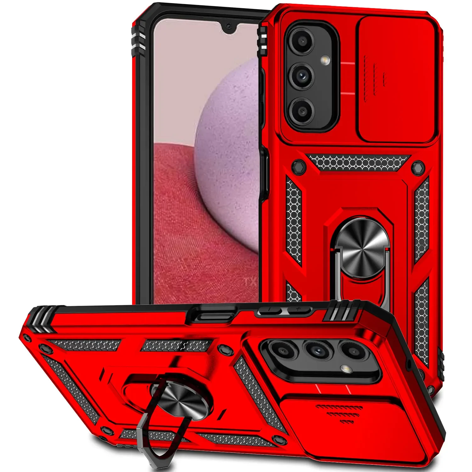 Ring Holder Shockproof Armor Phone Case with Airbag Protection